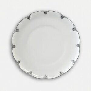 Set of 4 Block China Chambord Limoges 10-3/8" Dinner Plates Gray/Black on White